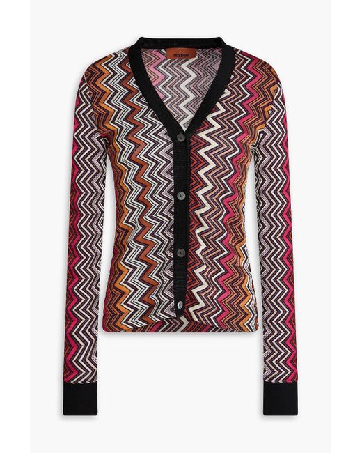 Missoni Red Crochet-knit Cardigan