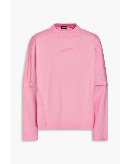 Jacquemus Crema t-shirt aus baumwoll-jersey mit logoprint in Pink für Herren