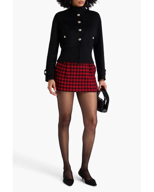 Maje Black Wool-blend Felt Jacket