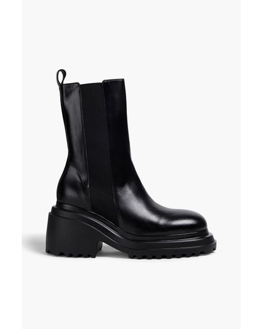 Maje Black Leather Chelsea Boots
