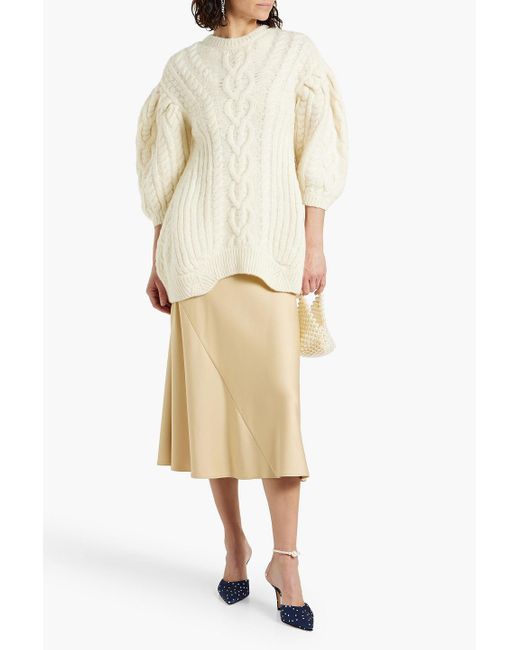 Simone Rocha Natural Cable-knit Alpaca-blend Sweater