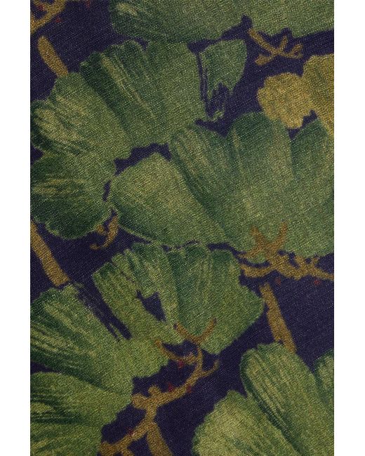 Orlebar Brown Blue Maitian Floral-Print Linen-Blend Shirt for men