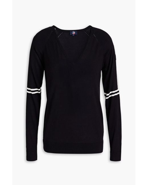 Fusalp Black Eleanore Striped Knitted Sweater
