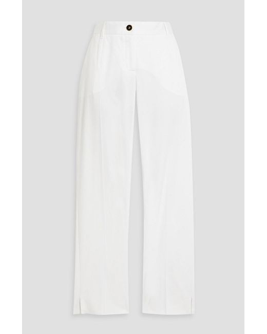 Dolce & Gabbana White Cotton-blend Twill Slim-leg Pants