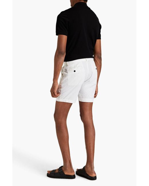 Onia White Slim-fit Linen-blend Shorts for men