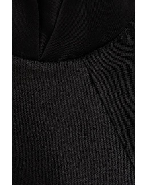 Zimmermann Black Cropped Strapless Silk And Wool-blend Satin Top