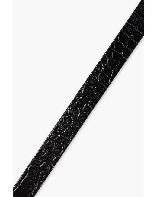 Rag & Bone White Croc-effect Leather Belt