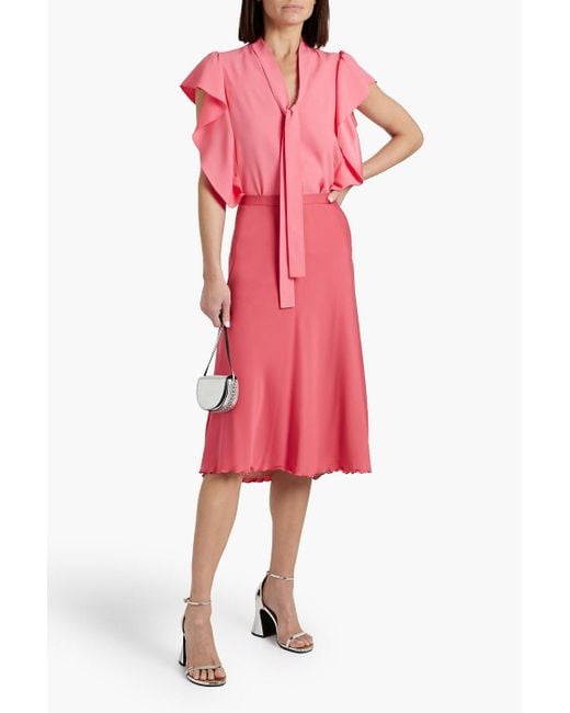 RED Valentino Pink Ruffled Crepe Top