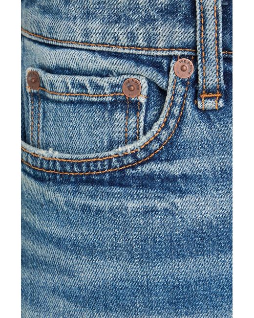 Rag & Bone Blue Dre Frayed Denim Shorts