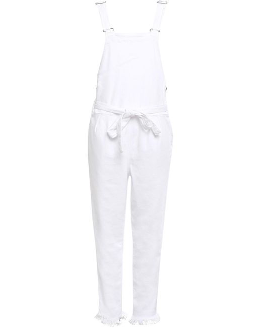 FRAME White Belted Denim Overalls