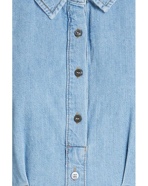 Jonathan Simkhai Blue Pleated Denim Mini Shirt Dress