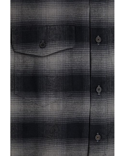 FRAME Black Checked Cotton-flannel Shirt for men