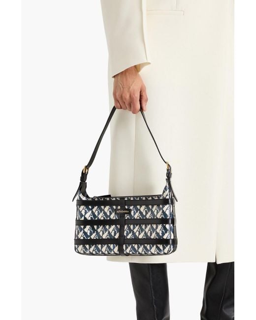 Altuzarra Black Park Place Printed Leather Shoulder Bag