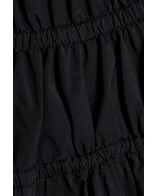Jonathan Simkhai Black April Tiered Cotton-poplin Maxi Dress