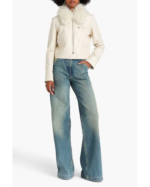 Courreges Natural Jacke aus vinyl aus einer baumwollmischung