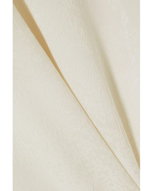 Totême  Natural Frayed Jacquard Maxi Dress