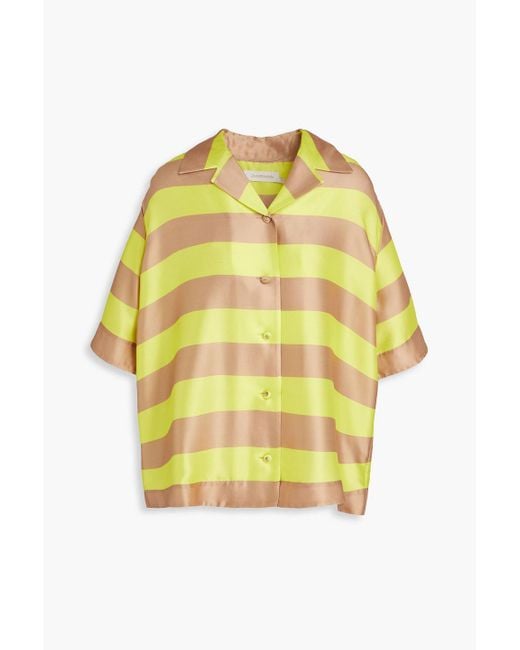 Zimmermann Yellow Striped Silk Shirt