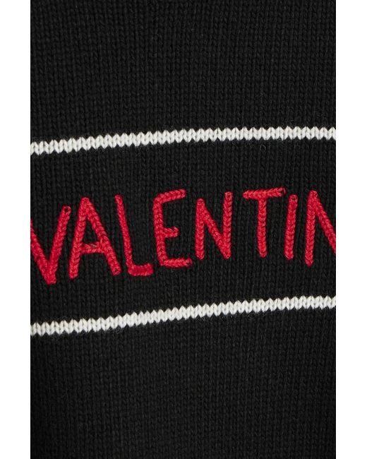 RED Valentino Black Jacquard-knit Sweater