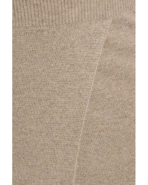Max Mara Natural Umbria Wrap-Effect Wool And Cashmere-Blend Midi Skirt