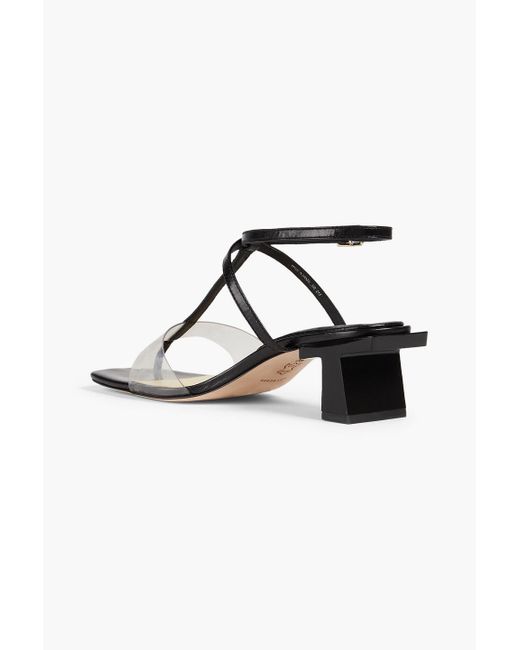 Tory Burch Black Leather And Pvc Sandals