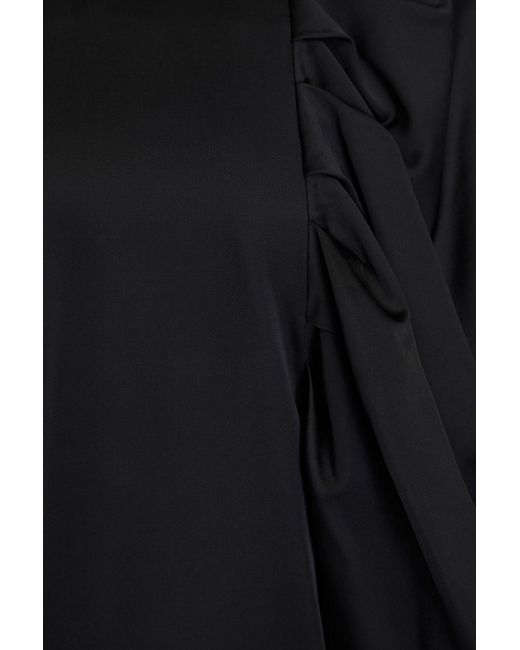 By Malene Birger Black Pallidana plissierte bluse aus gazar-seide aus einer wollmischung