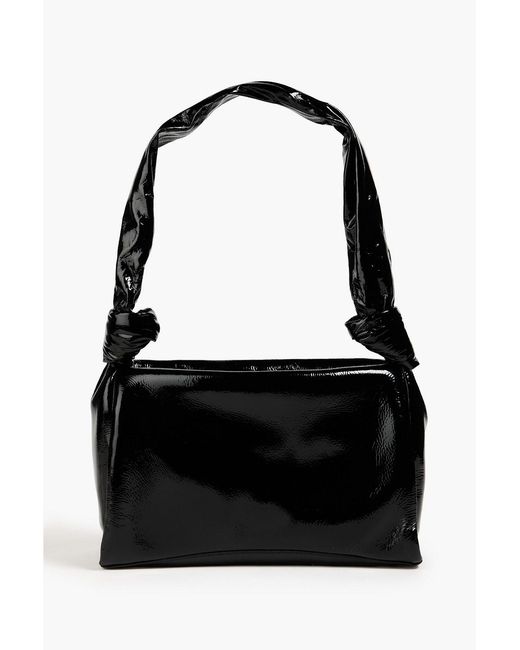 Staud Black Lisbett Patent-Leather Shoulder Bag