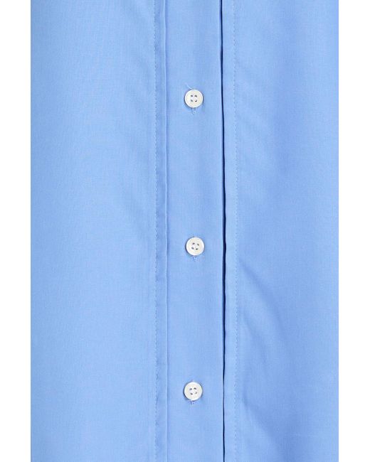 Victoria Beckham Blue Silk Mini Shirt Dress
