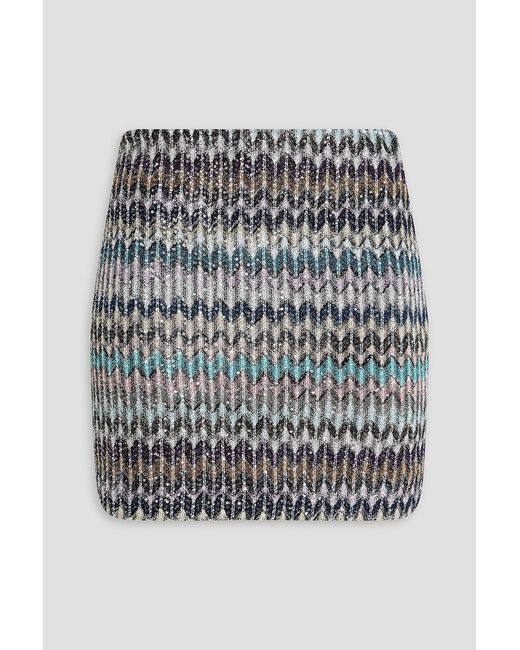 Missoni Gray Metallic Crochet-knit Mini Skirt