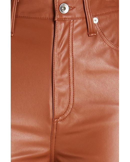 Rag & Bone Orange Casey Cropped Faux Leather Bootcut Pants