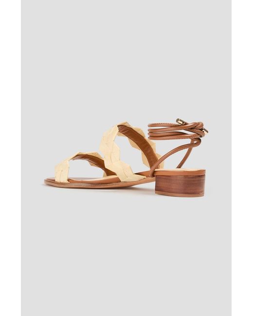 Alexandre Birman White Emilia Raffia And Leather Sandals