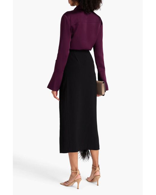 Jonathan Simkhai Purple Candela Crepe-Satin Blouse