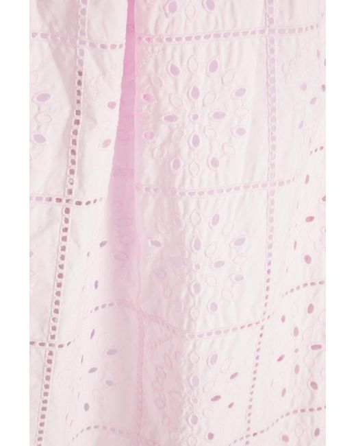 Ganni Pink Broderie Anglaise Rock