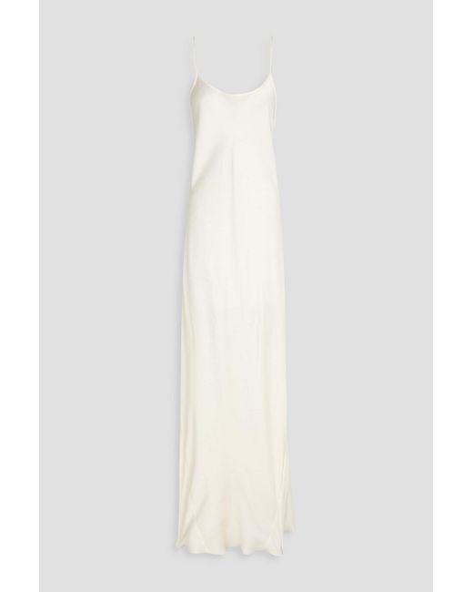 Victoria Beckham White Satin-Crepe Maxi Slip Dress