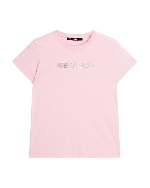 Karl Lagerfeld Cotton T-shirts in Baby Pink (Pink) | Lyst