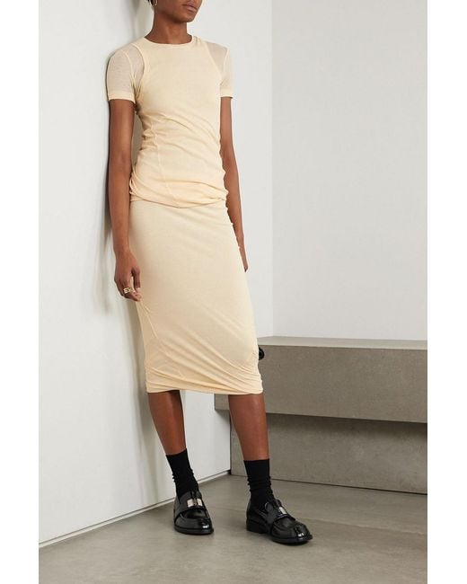 Jil Sander Natural Cotton-Crepe Midi Skirt