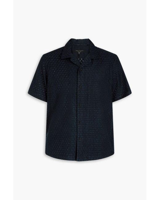 Rag & Bone Avery hemd aus lyocell mit lochstickerei in Black für Herren