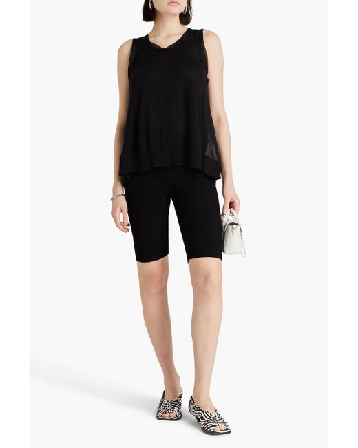3.1 Phillip Lim Black Layered Crepe De Chine Top
