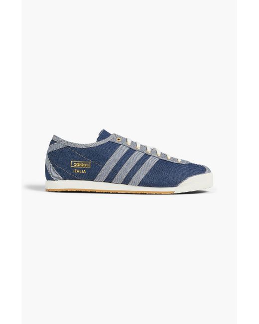 Adidas Originals Blue Italia Spzl Striped Denim Sneakers for men