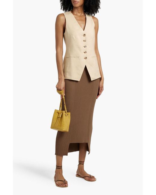 Veronica Beard Natural Liff Linen-Blend Vest