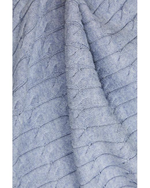 Canali Melierter pullover aus einer baumwoll-seidenmischung mit zopfstrickmuster in Blue für Herren