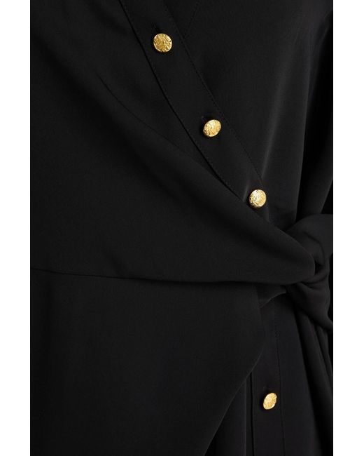 Veronica Beard Black Wright Wrap-Effect Crepe Mini Dress