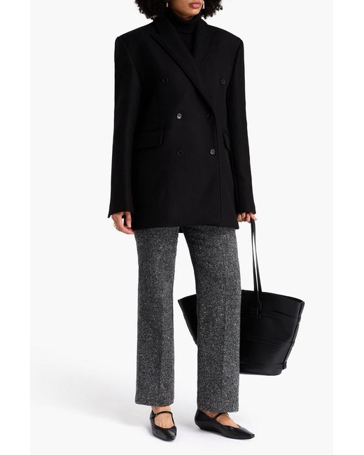 Loulou de Saison Black Koon Wool-Blend Felt Coat