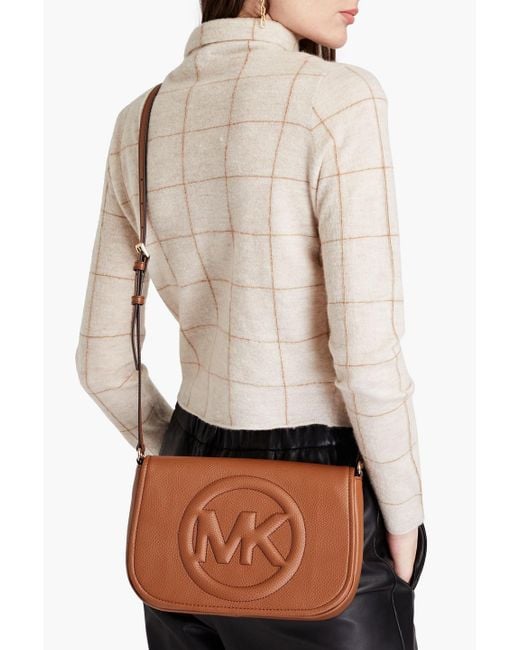 MICHAEL Michael Kors Brown Brynn Embossed Faux Pebbled-leather Shoulder Bag
