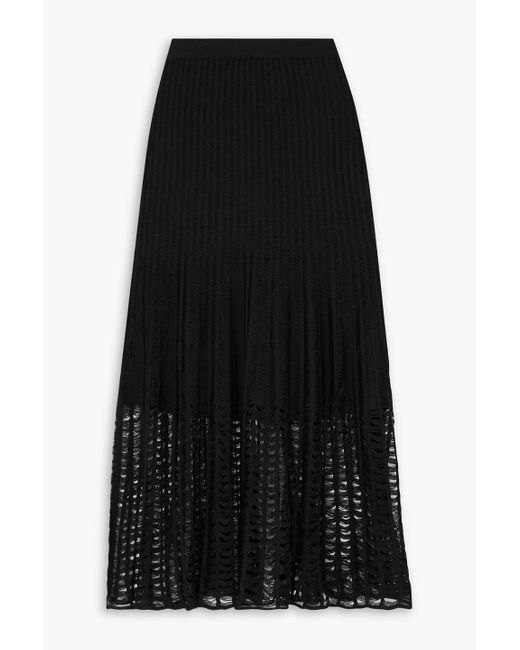 Gabriela Hearst Black Althea Open-knit Silk Maxi Skirt
