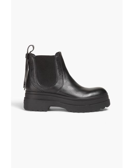 Red(v) Black Leather Chelsea Boots