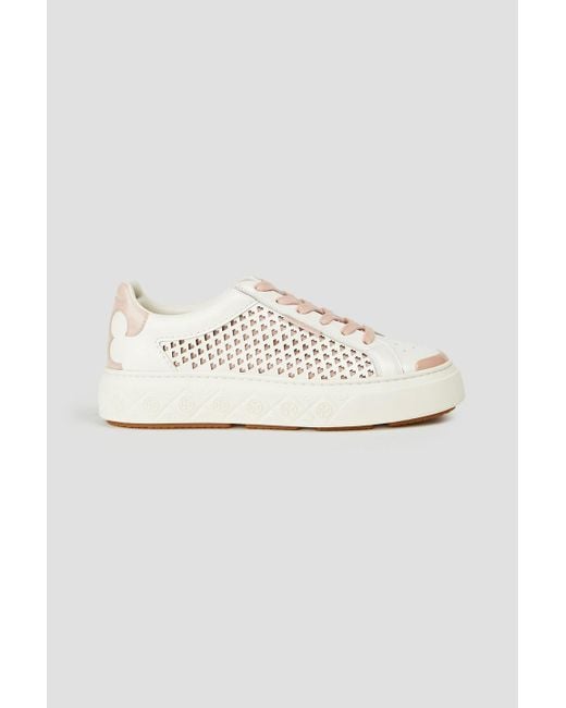 Tory Burch White Ladybug Laser-cut Leather Sneakers