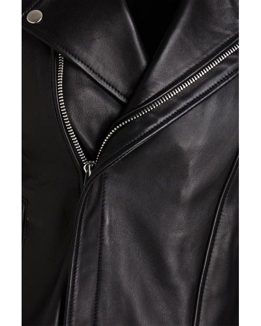 Maje Black Leather Biker Jacket