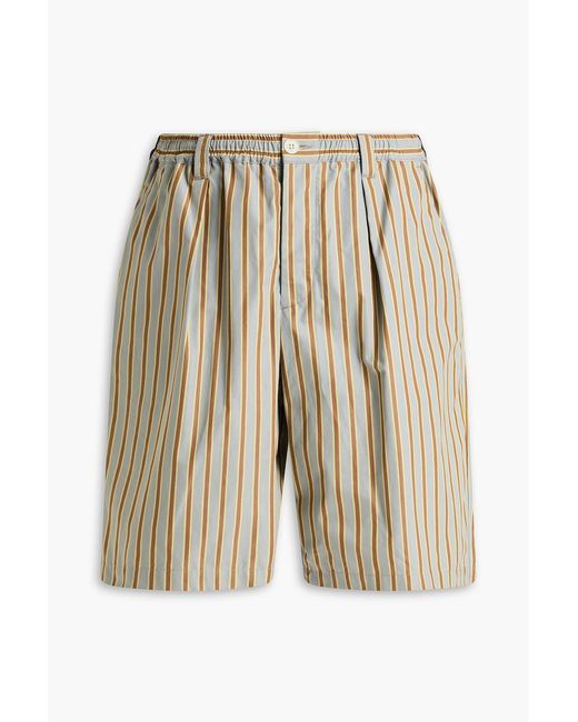 Marni White Striped Cotton Shorts for men