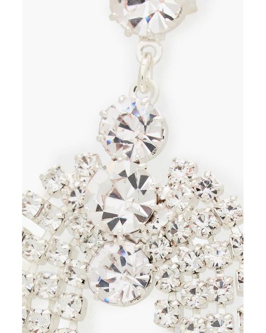 Magda Butrym White Silver-tone Crystal Earrings