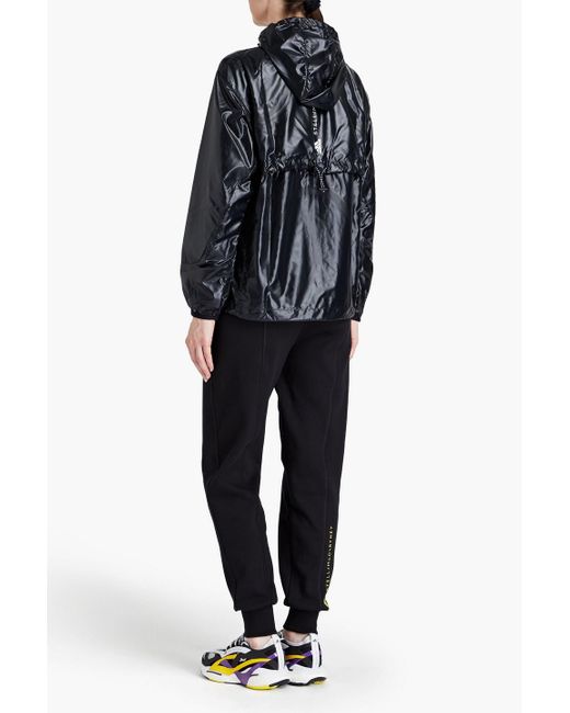 Adidas By Stella McCartney Black Trainingsjacke aus shell mit kapuze